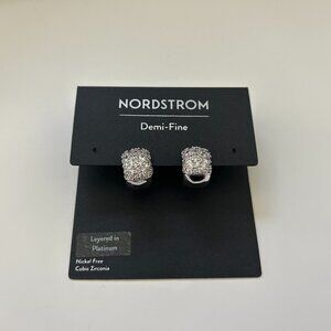 Nordstrom Cubic Zirconia Pavé Wide Hoop Earrings